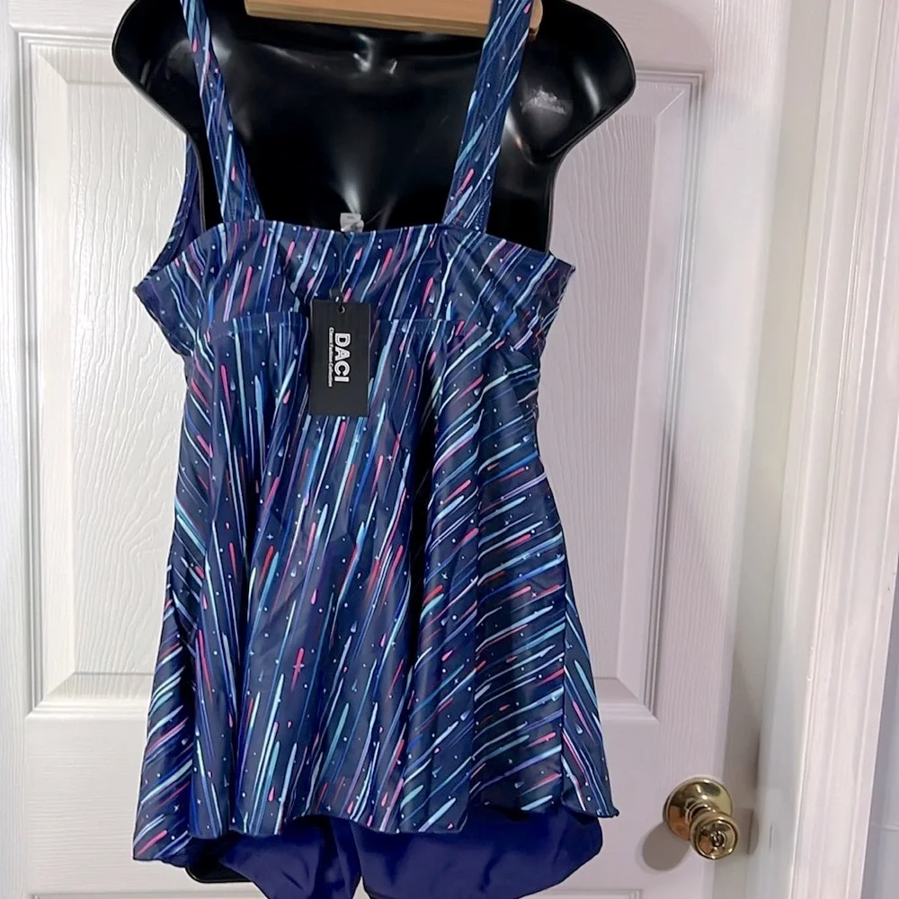 Daci blue two piece swim suit, size 16W, NWT. - Picture 5 of 10